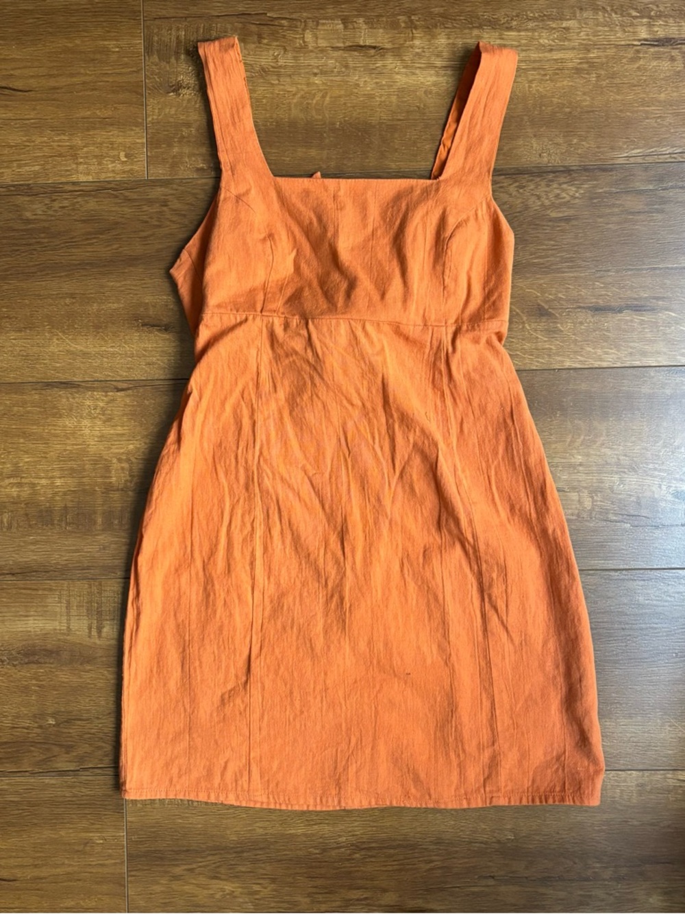 ASOS Orange Square-Neck Mini Dress
